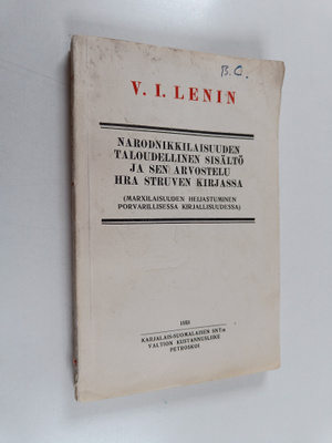 V. I. Lenin : Narodnikkilaisuuden taloudellinen sisältö j...