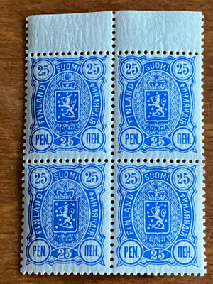 VAAKUNAMERKKI 1895 25PENNIÄ L31B NELIÖ**