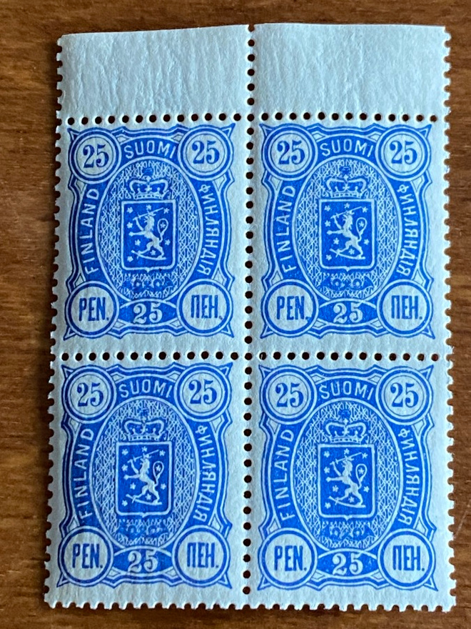 VAAKUNAMERKKI 1895 25PENNIÄ L31B NELIÖ**