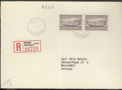 1962 Moran kivi pari R-kirje Ruotsiin