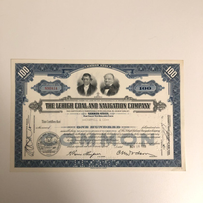 The Lehigh Coal and Navigation Company osakekirja