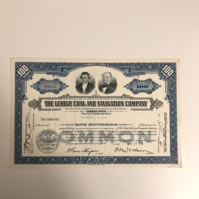 The Lehigh Coal and Navigation Company osakekirja