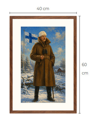 Uusi Mannerheim art print kehystetty 40 cm x 60 cm