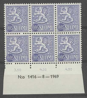 1963   5p violetti nro-6lo 1416 ++