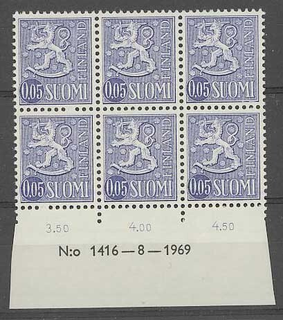 1963   5p violetti nro-6lo 1416 ++