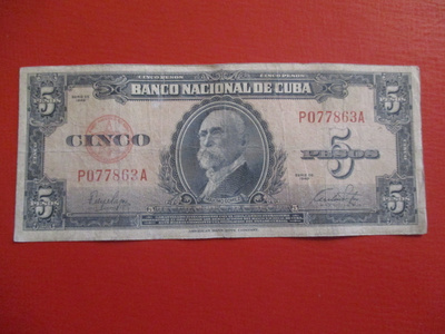 CUBA 5 PESOS 1949  (K15-S66)