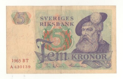 Ruotsi 5 Kruunua 1965