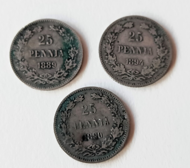25 pennin kolikot 1800 luvulta