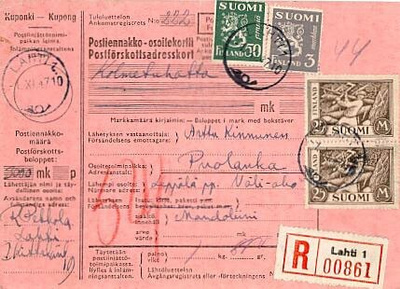 1930 25mk puunhakkaaja ym R-tilaavievä-paketti