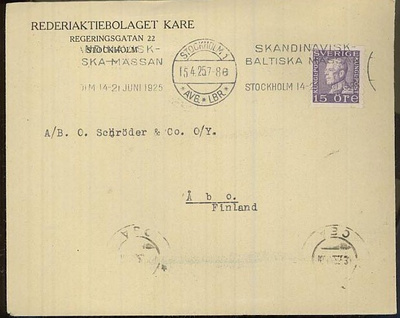Ruotsi Mi 178 kirje Suomeen