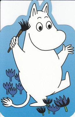 Muumit Muumipeikko ja pensseli (muotoonleik. kortti)