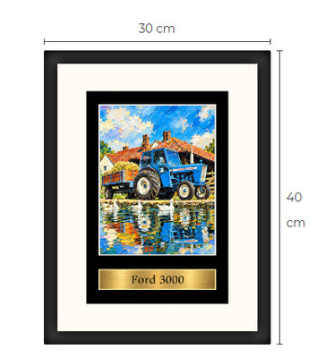 Uusi Ford 3000 traktori art print 30 cm x 40 cm