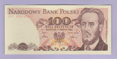 Puola 100 Zlotych v.1986 UNC P-143
