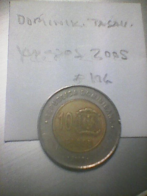 Dominikaaninen tasavalta 10 pesos 2005, km#106
