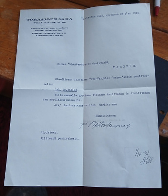 Suojärvi  , Naistenjärvi , Torasjoen saha