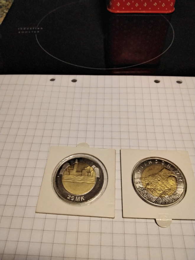 Suomi 25 mk kolikot 1997 ja 2001