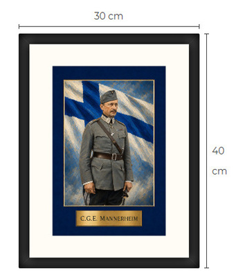 Uusi Mannerheim art print kehystetty 30 cm x 40 cm