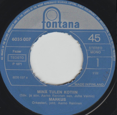 MARKUS: Minä tulen kotiin * Minä vaan * FIN 1971
