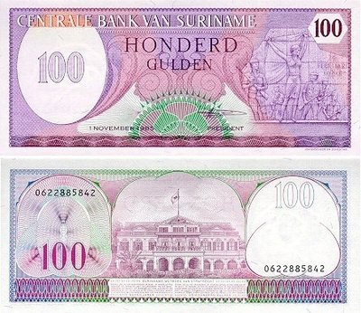 Suriname 100 Gulden v.1985 (P-128b) UNC
