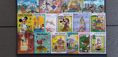 Walt Disney Postimerkkejä ** 16 kpl