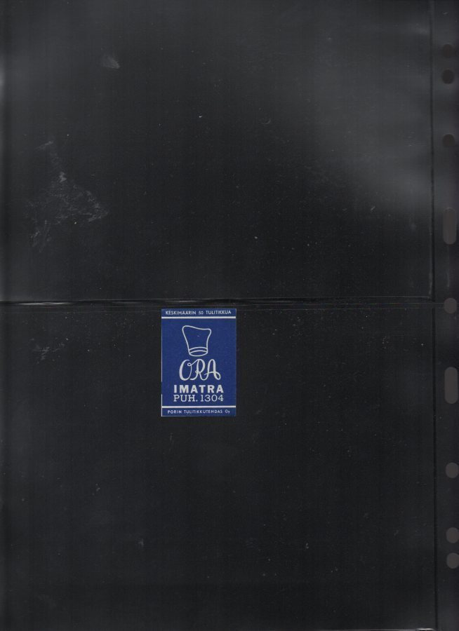 Porin Tulitikkutehdas   ORA IMATRA  Etiketti