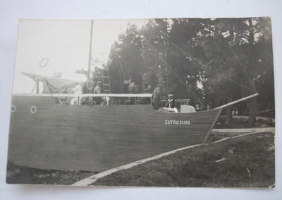 VANHA Valokuva Laiva Eufrosiina Mikä Paikkakunta? 1920-l