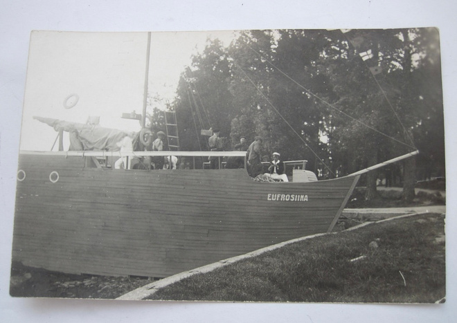 VANHA Valokuva Laiva Eufrosiina Mikä Paikkakunta? 1920-l