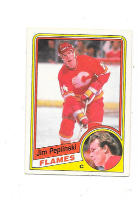 1984-85 OPC #233 Jim Peplinski , Calgary Flames goonie