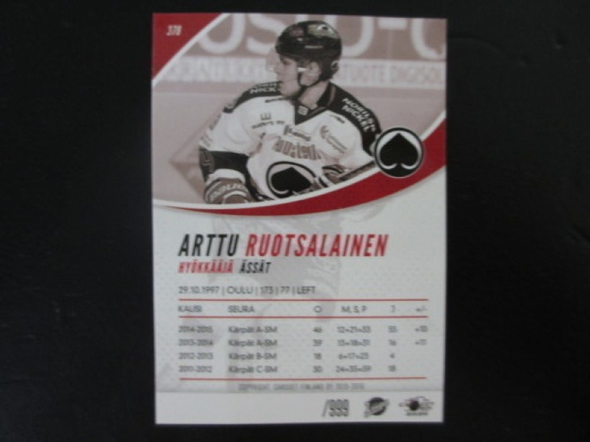 Arttu Ruotsalainen Rookie /999 VIRHEKORTTI