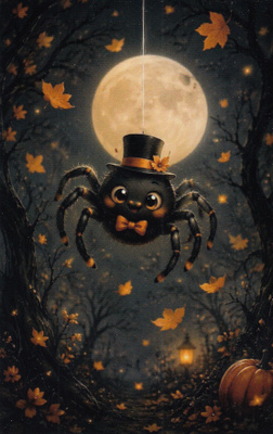 Halloween hämähäkki ja täysikuu