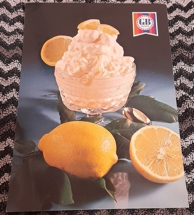 GB Glace postikortti. Retro 1970-luku. Sitruunajäätelö
