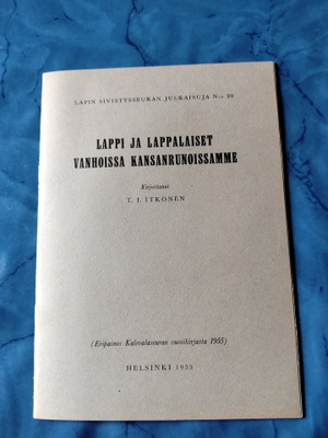 t i itkonen lappi ja lappalaiset vanhoissa kansanrunossamme
