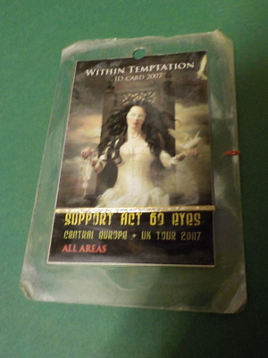 WITHIN TEMPTATION BACKSTAGEPASSI VUODELTA 2007