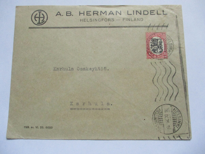 1925 Hki Herman Lindell liikekuori