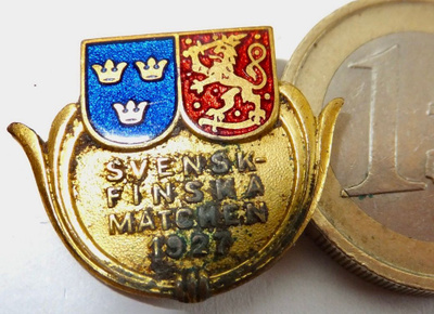 VANHA Osanottaja Merkki Ruotsi - Suomi Maaottelu 1927