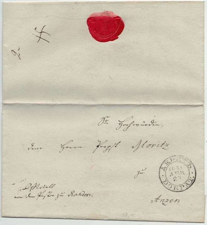 Viro 1831 kirje DORPAT