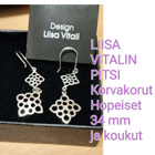 LIISA VITALI korvakoruja, hopeisia , yhdet kullatut, 4 paria - pikkukuva 3