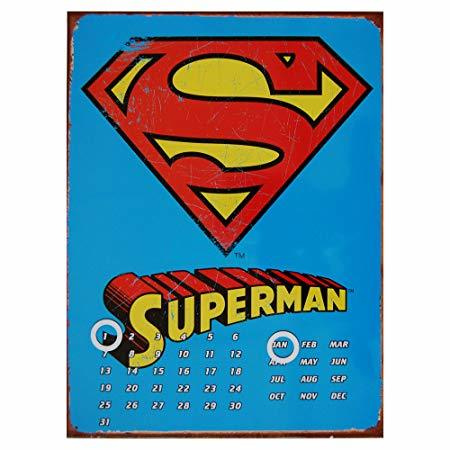 SUPERMAN METAL SIGN CALENDER	(21 774)	ikikalenteri, metallia