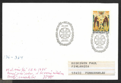 Hki - Pyhän Sergein ja Hermanin veljeskunta (FDC) 18.2.1985