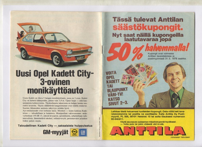 ANTTILA 1976 Säästökupongit
