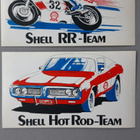 Shell tiimi tarrat 2 kpl, moottoripyörä RR team + auto - pikkukuva 1