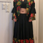 Teetetty musta / värikäs kukka flamenco-asu - pikkukuva 1