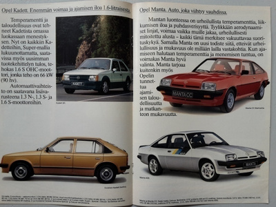 Opel mallisto -esite, 1981