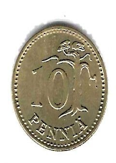 1977 10 PENNIÄ KOLIKKO KÄYTETTY