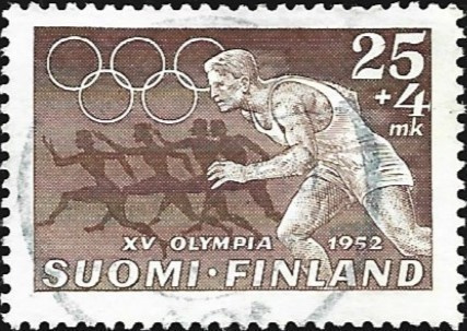 1952 XV Olympia  Juoksu  25 + 4 mk leimattu LaPe 406