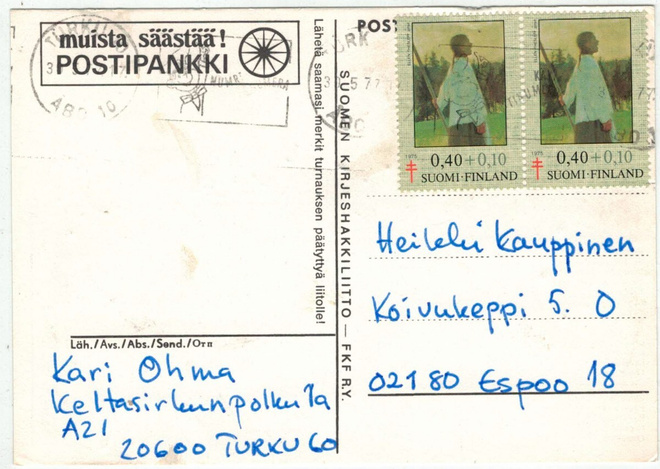 1975 tub 40p pari postikortti