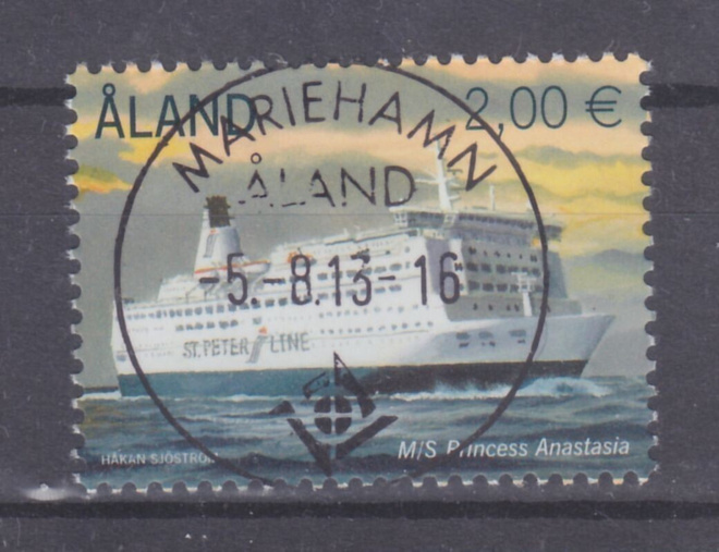 Åland 2013 LaPe 372 2€ merkki loistoleimalla