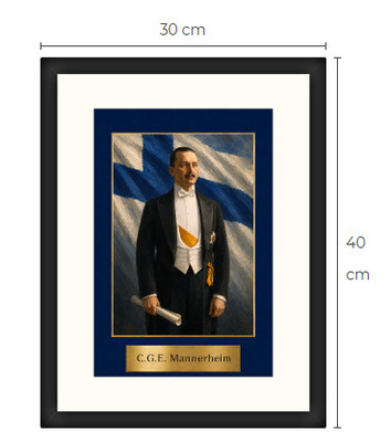 Uusi Mannerheim art print kehystetty 30 cm x 40 cm