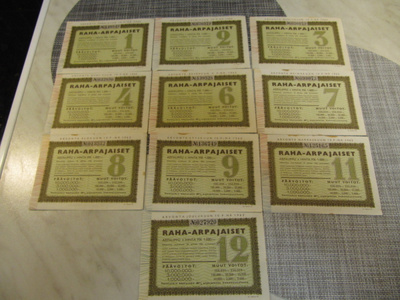 Raha-Arpoja 1962 10 kpl.