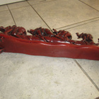 VINTAGE RED GLAZED ELEPHANTS ON BRIDGE , 48 cm & n 2,2 KG - pikkukuva 4
